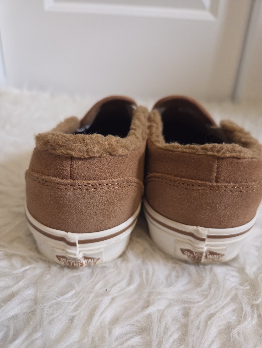 Vans Classic Slip-On Sherpa Lined Suede in Chestnut Brown - Picture 15 of 15